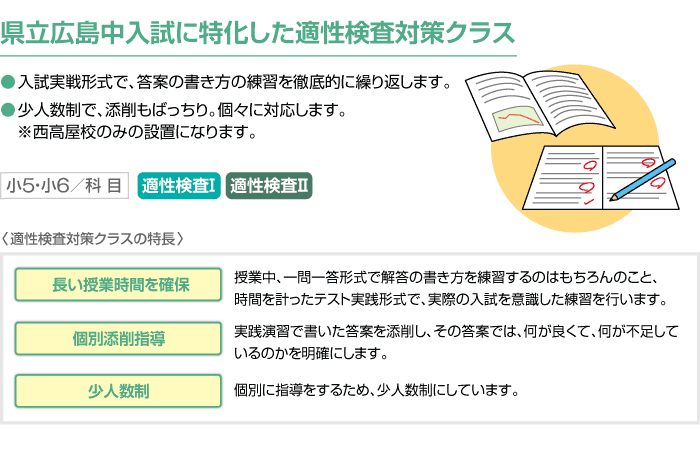 県立広島中入試に特化した適性検査対策クラス